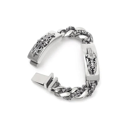 Chrome-Hearts DOUBLE ID FANCY LINK BRACELET -8
