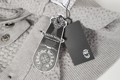 Chrome Hearts Gothic Cross Knit Cardigan - Black Grey Streetwear Jacket 904